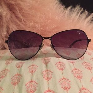 Ralph Lauren Black Aviator Sunglasses Ombré Lens
